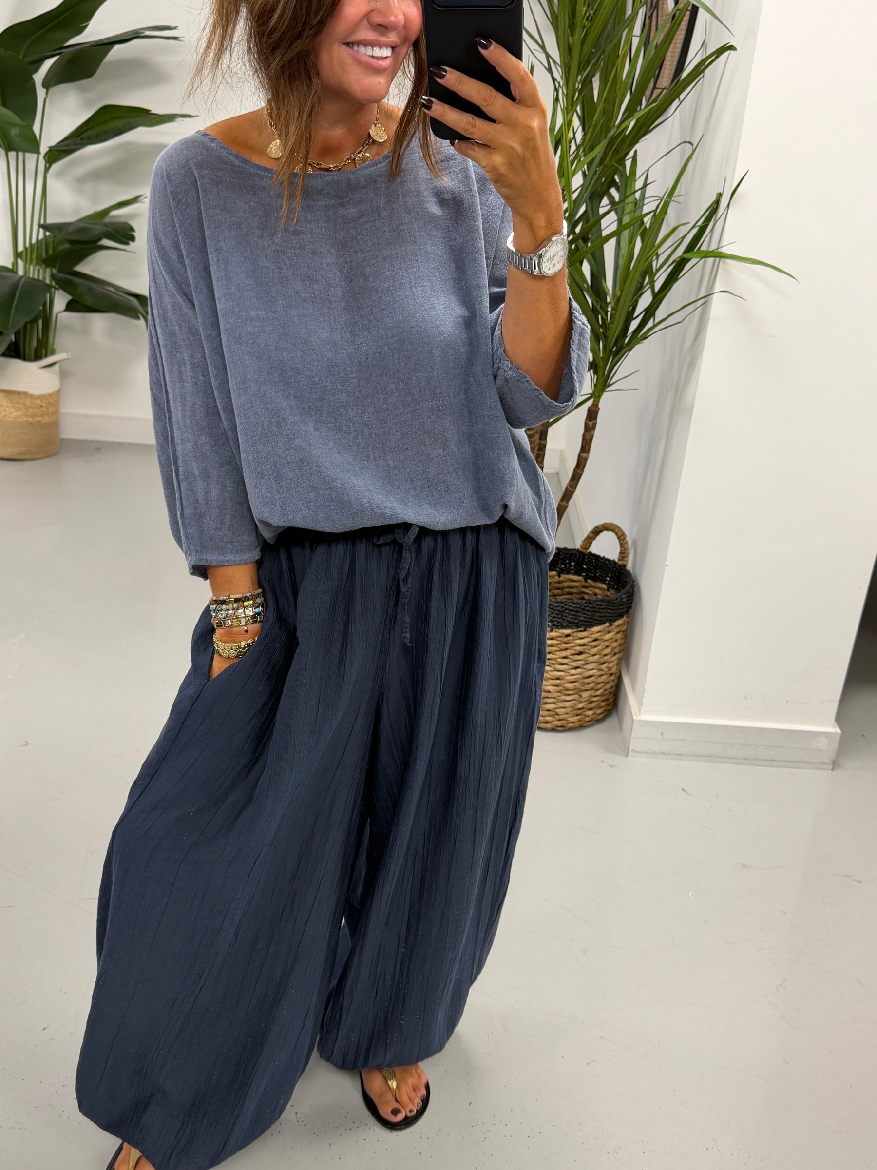 Basic Cotton Top - Denim
