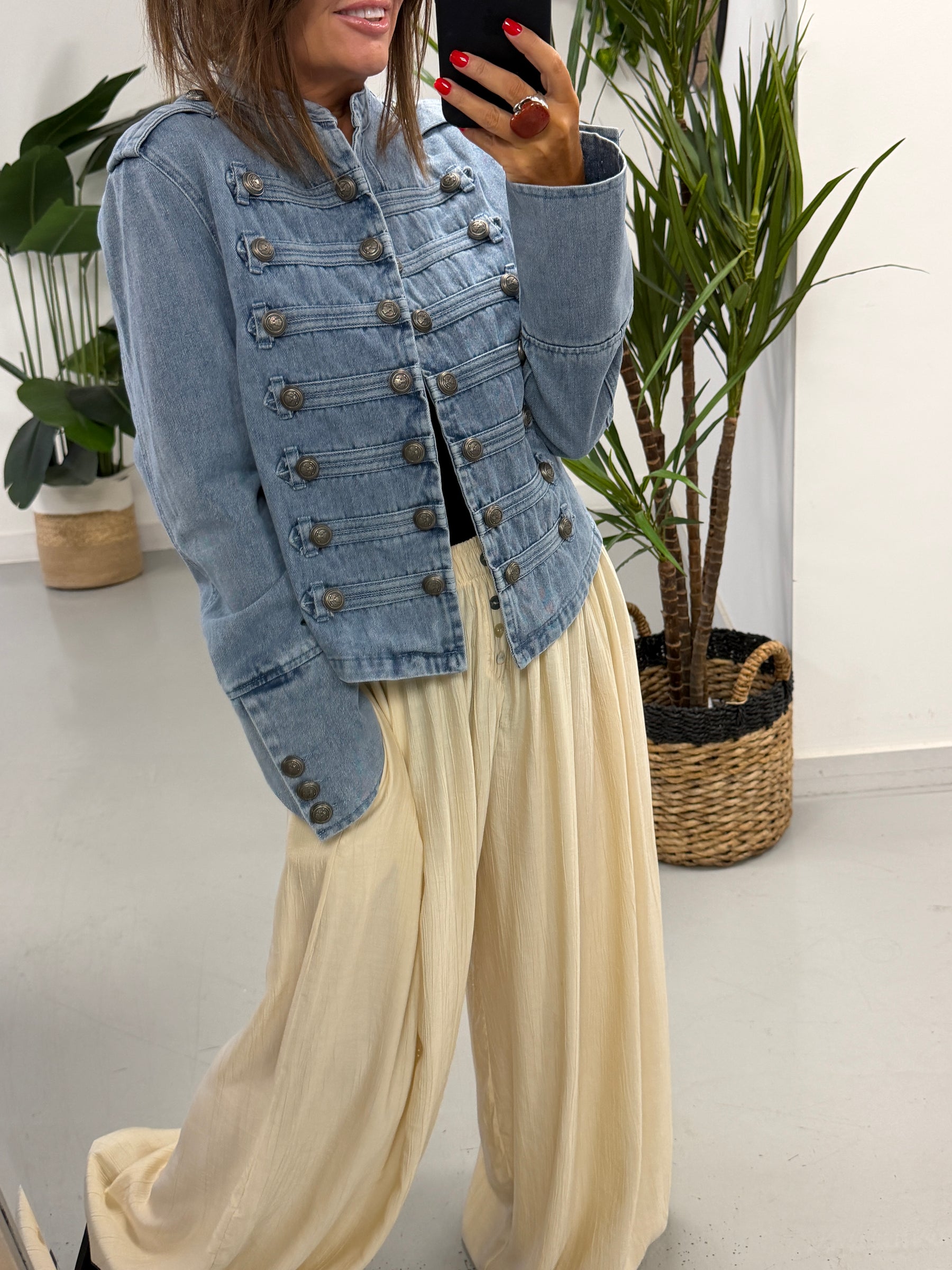 Nikita Denim Military Fitted Jacket - Medium/Large