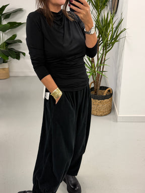 The Orleans Needlecord Joggers - Black (Size 10-18)
