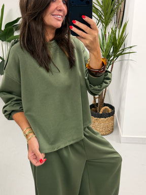 The Soft Touch Military Boxy Sweat - Khaki