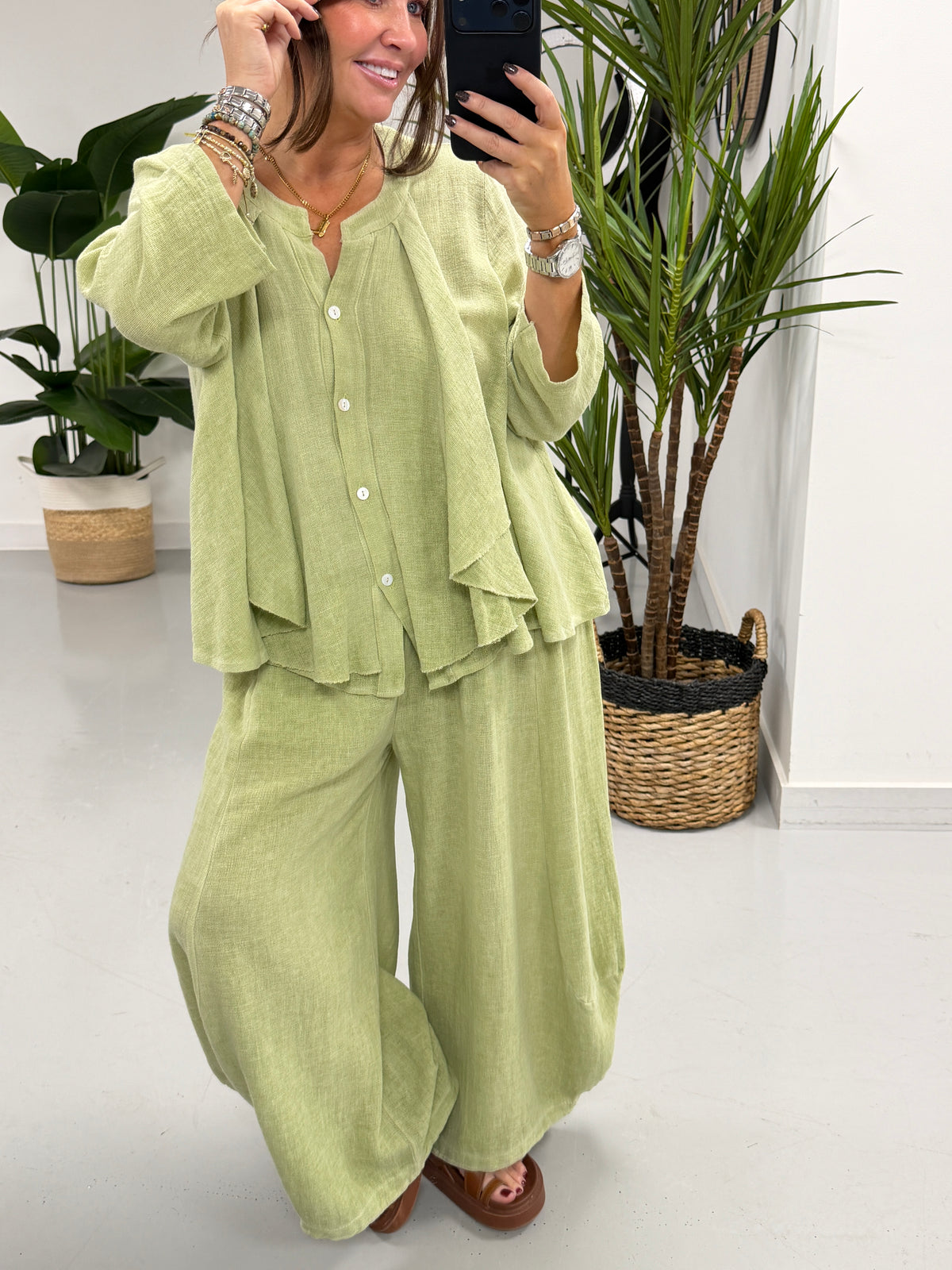 Sahara Barrel Trousers - Pistachio