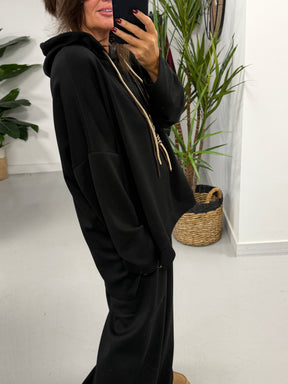 Scuba Hooded Sweater- Black (Size 12-16/18)