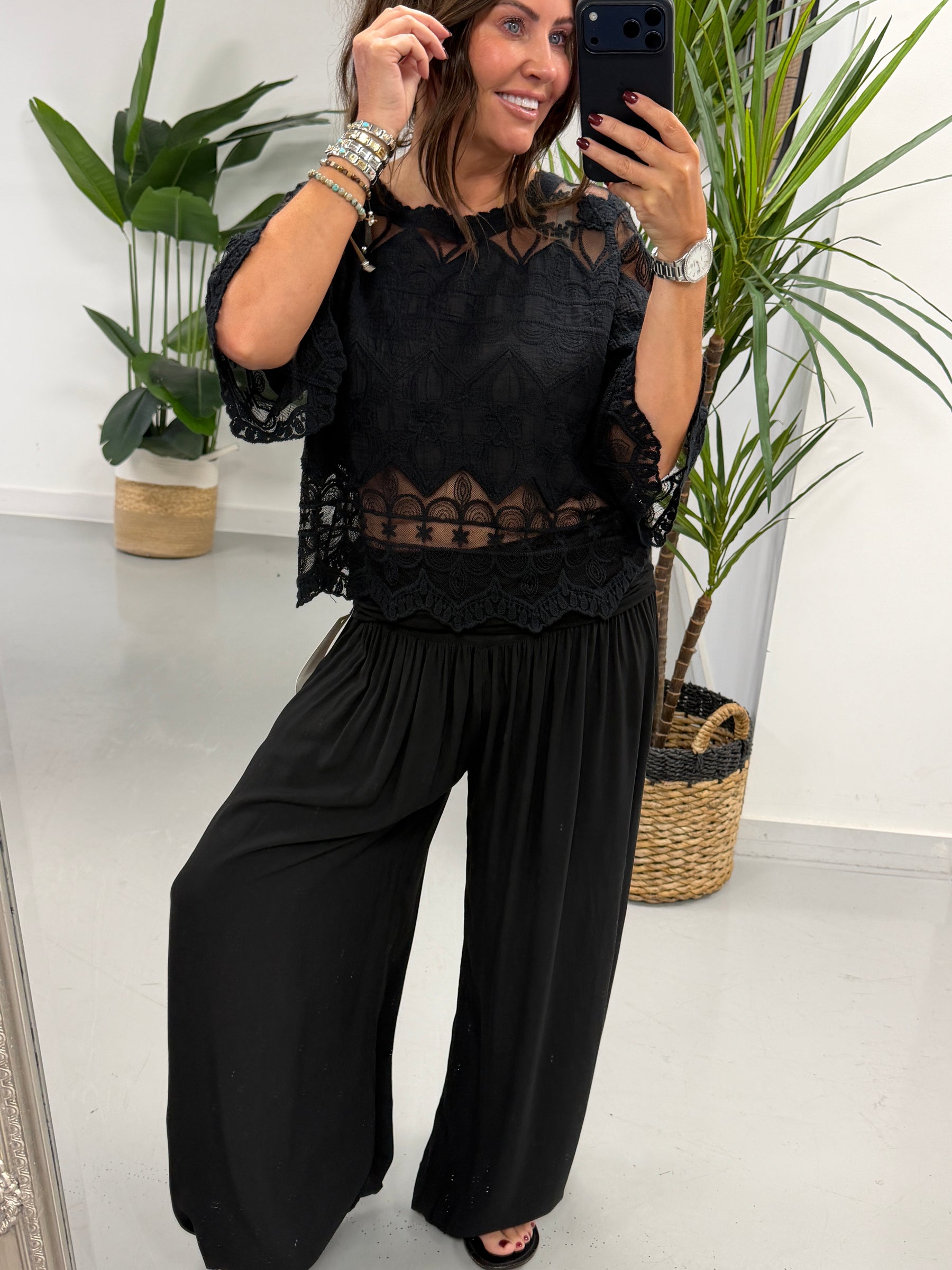 Ali Baba Slouch Pants - Plain Black