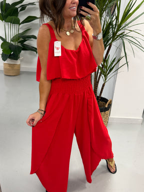PRE ORDER Luna Jumpsuit -Red
