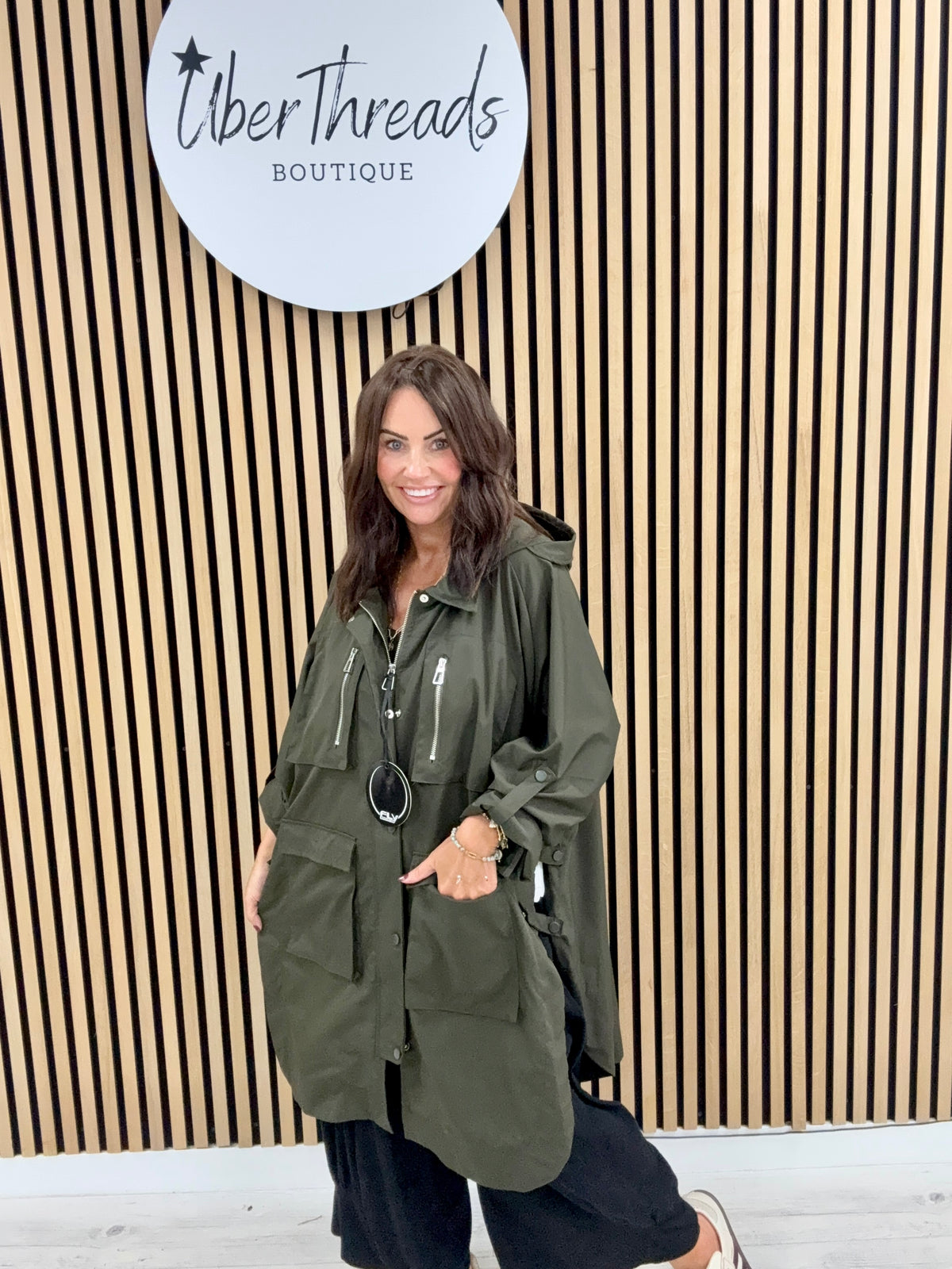 Fly Jacket - Side Press stud - Khaki