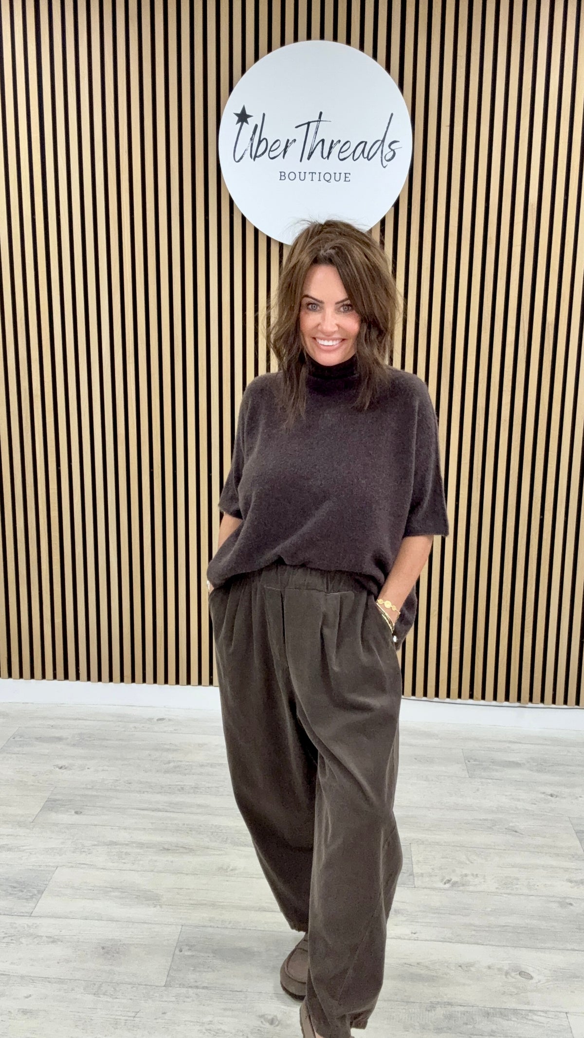 Hampton Needle cord Joggers - Chocolate