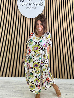 The Fly Botanical Cocoon Pocket Dress