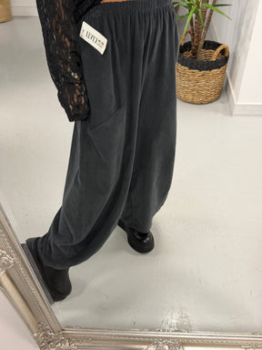 The Barrel Pocket Needlecord Joggers - Charcoal (Size 10-18)