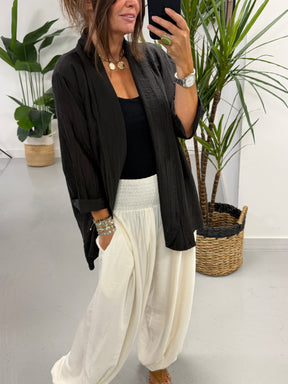 Crinkle Blazer - Black