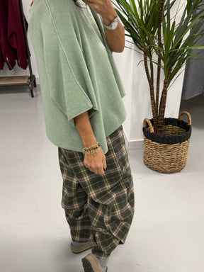 Gracie Crop Sleeve Knit - Mint Green