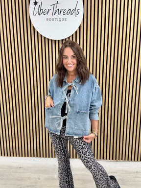 Tie Front Denim Jacket