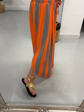 The Summer Sugar Rush Trousers  - Orange/Grey