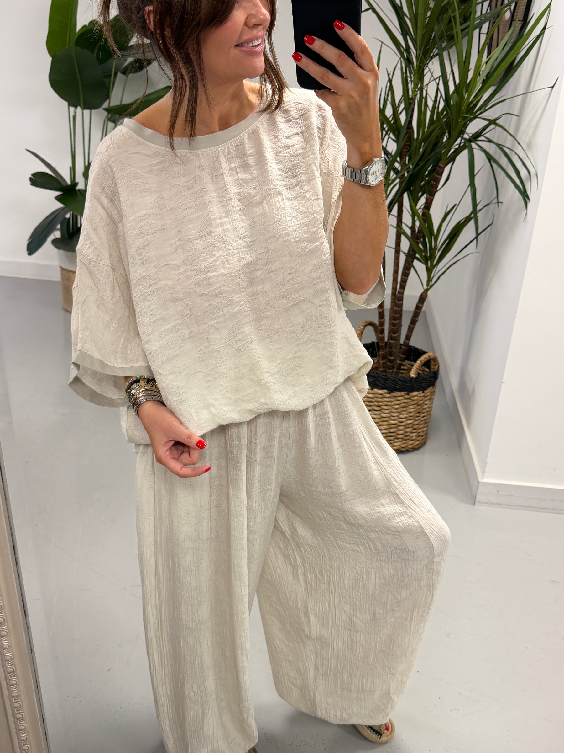 The Aspen Textured Tunic - Cream