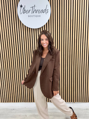 Molly Scuba Blazer  - Chocolate