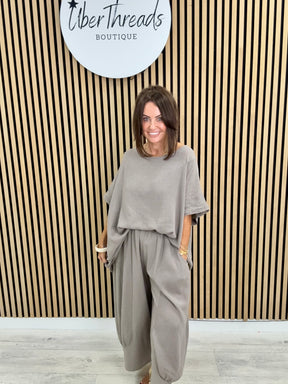 Sahara Split Button Back - Taupe