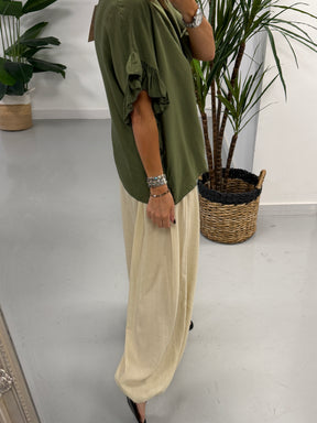 The Side Frill Tunic - Green