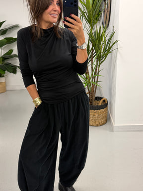 The Orleans Needlecord Joggers - Black (Size 10-18)