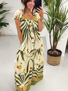 The Tribal Button Maxi - Khaki