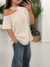 Crop Sleeve Slash Neck Knit  - Buttercream (Size 10-16)