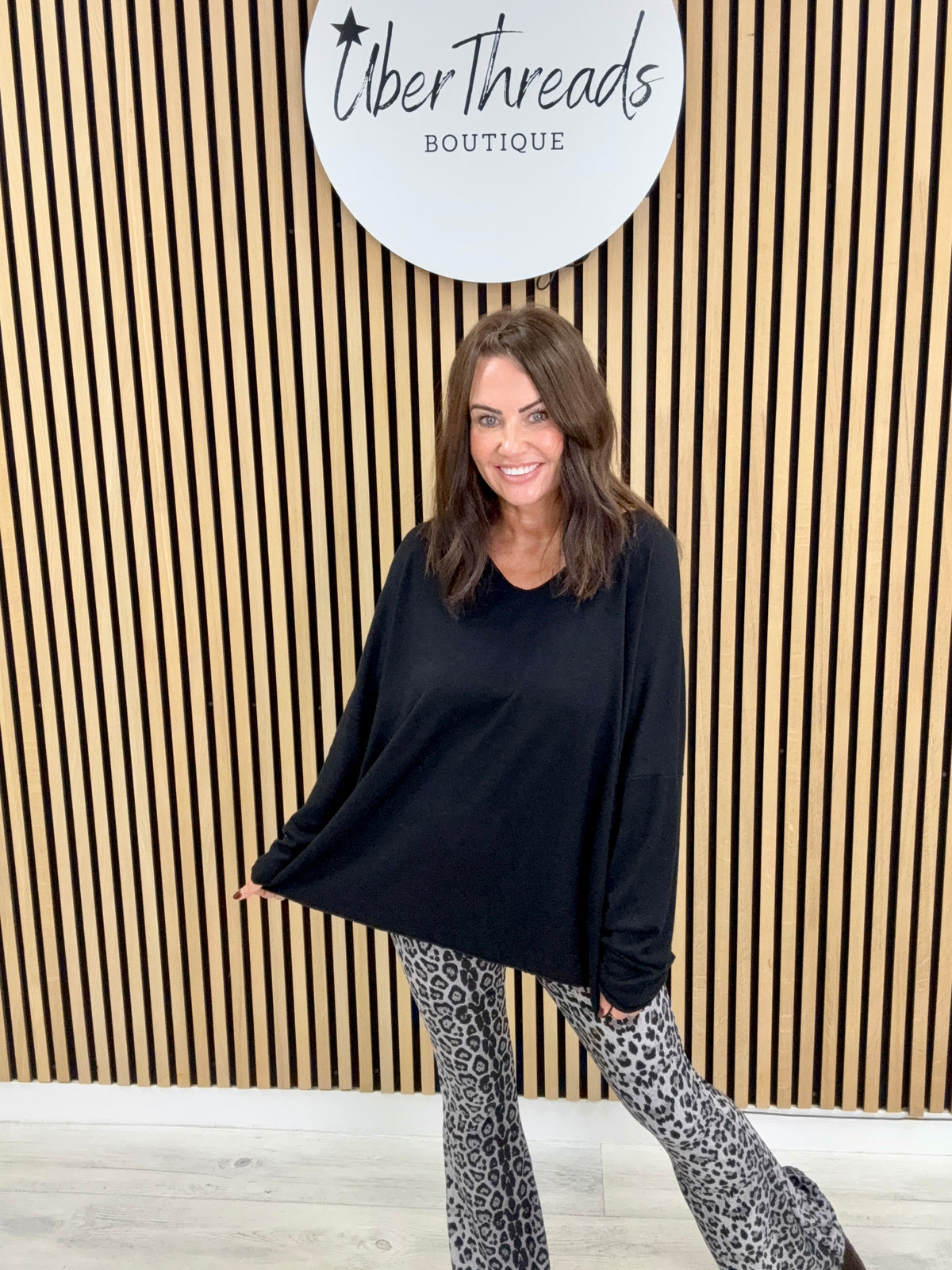 The Everyday Basic V Neck Knit  - Black