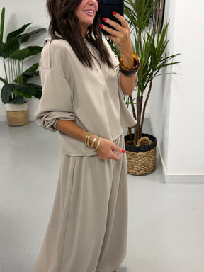 The Soft Touch Military Boxy Sweat - Taupe