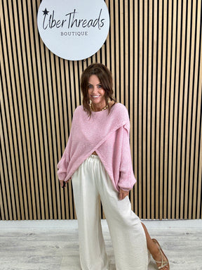 Thats A Wrap Cosy Knit - Baby Pink