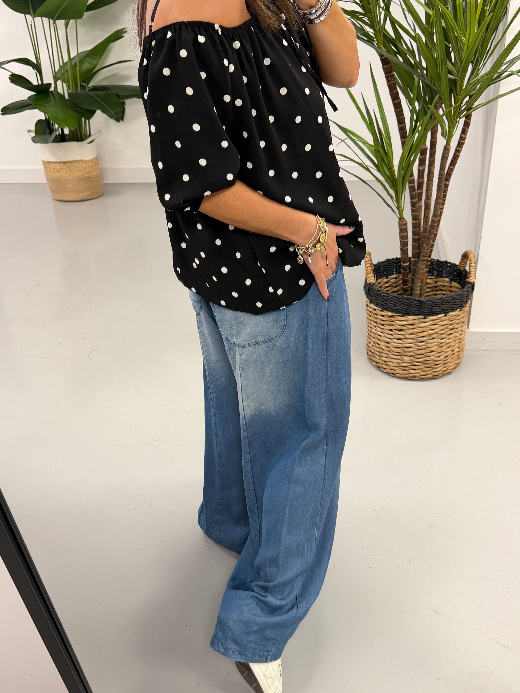 A Spot of Summer Bardot - Black