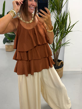 Crinkle Rara Top - Rust