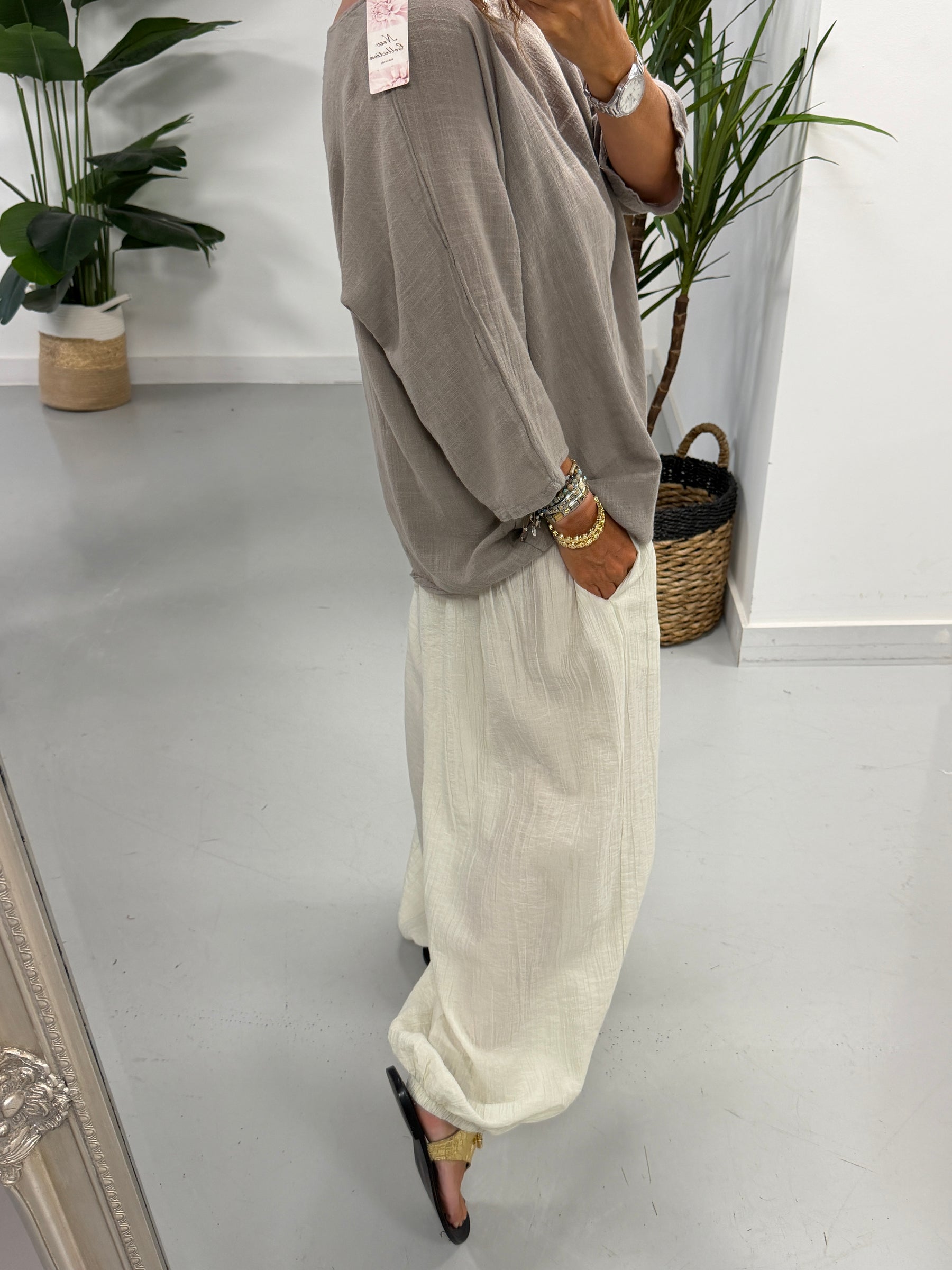 Basic Cotton Top - Taupe