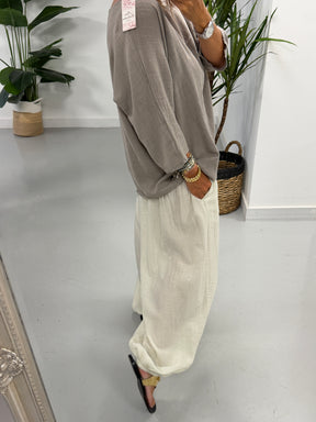 Basic Cotton Top - Taupe