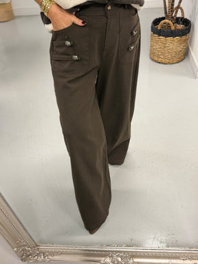 Savannah Military Jeans - Chocolate (Size 12/14)