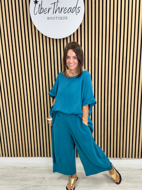 Sahara Split Button Back - Teal