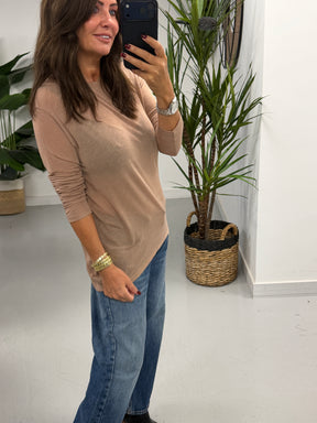 The Cashmere Blend Layering Top - Camel (Size 12-18)