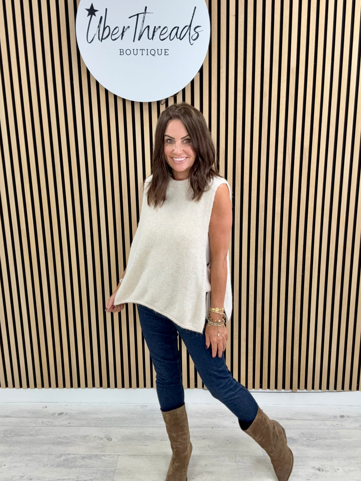 Side Tie Tank - Cream