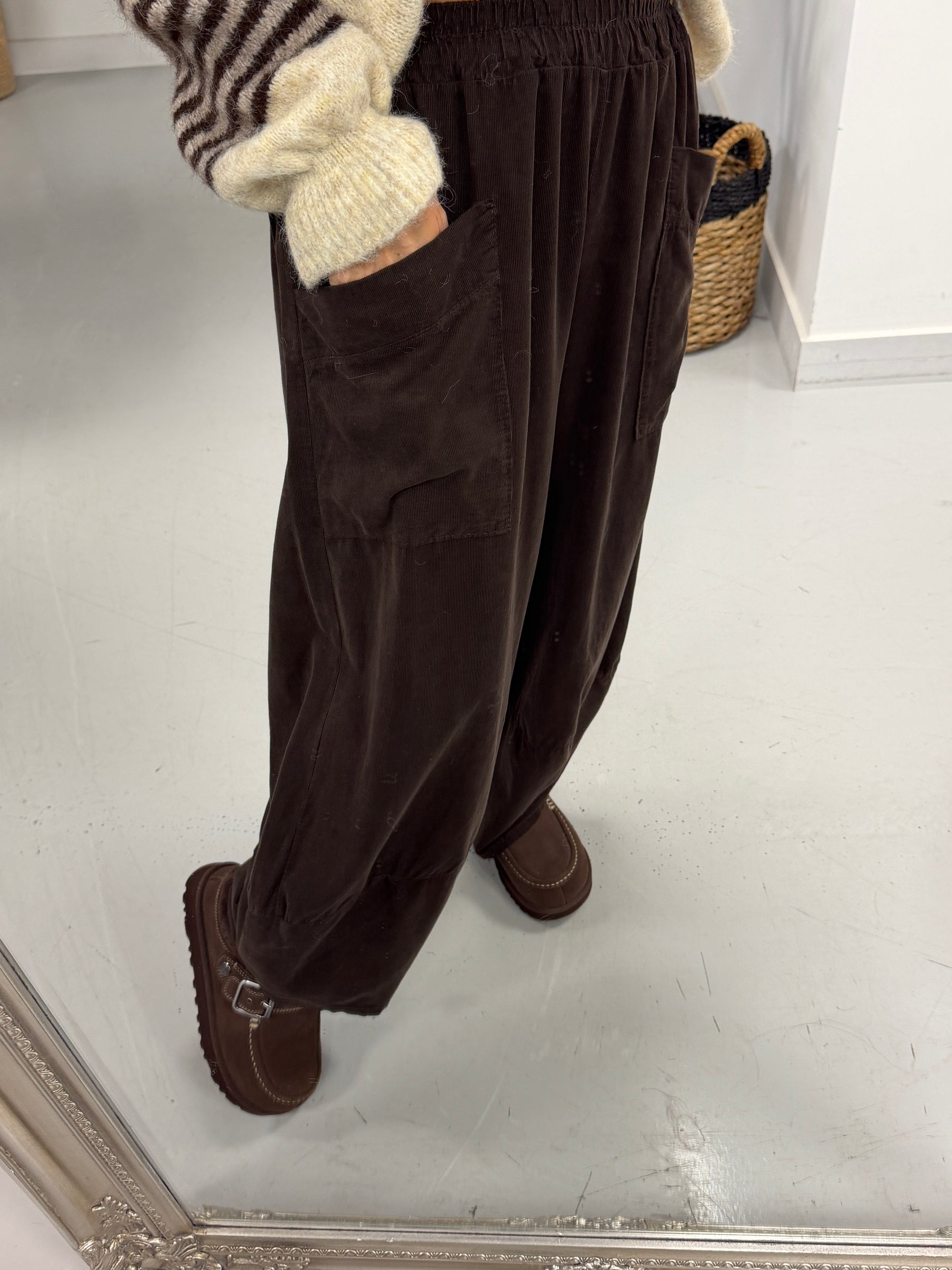 The Tulip Needlecord Joggers - Chocolate (Size 10-14)