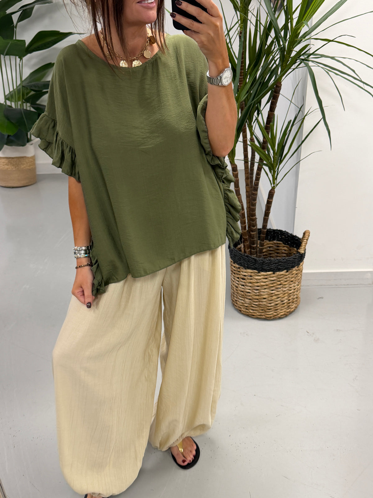 The Side Frill Tunic - Green