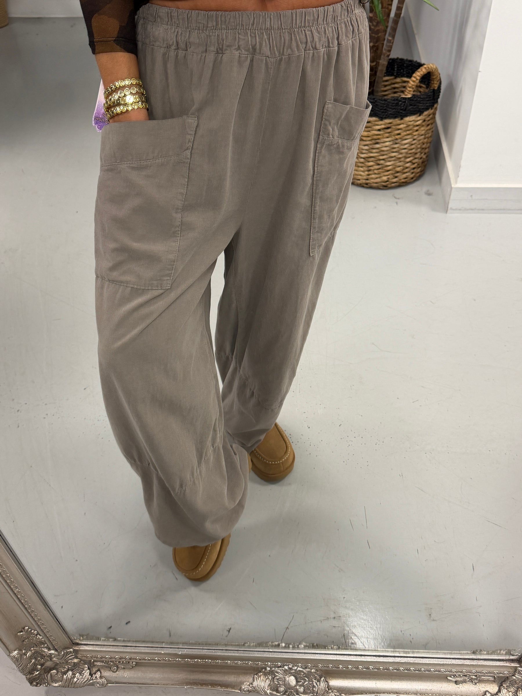 The Tulip Needlecord Joggers - Stone (Size 10-14)