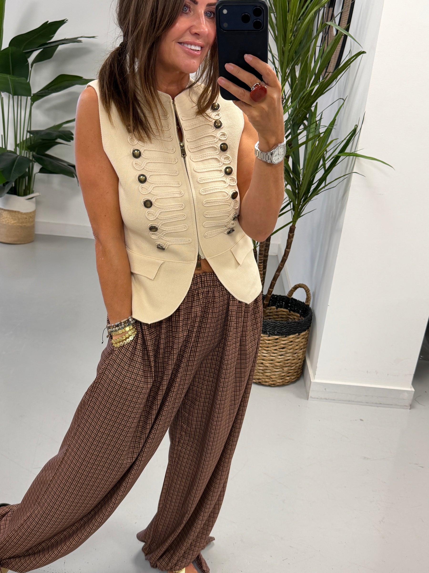 Knitted Waistcoat - Cream