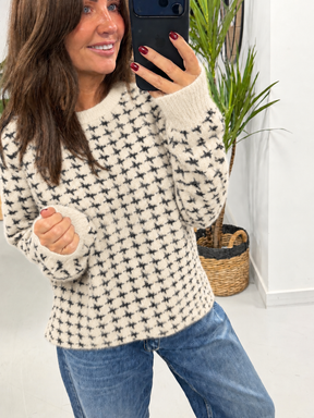 Super Soft Dogtooth Knit - Buttercream