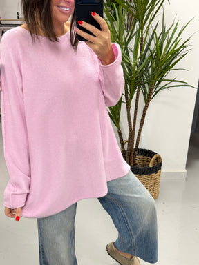 The Chelsea Round Neck Knit - Light Pink