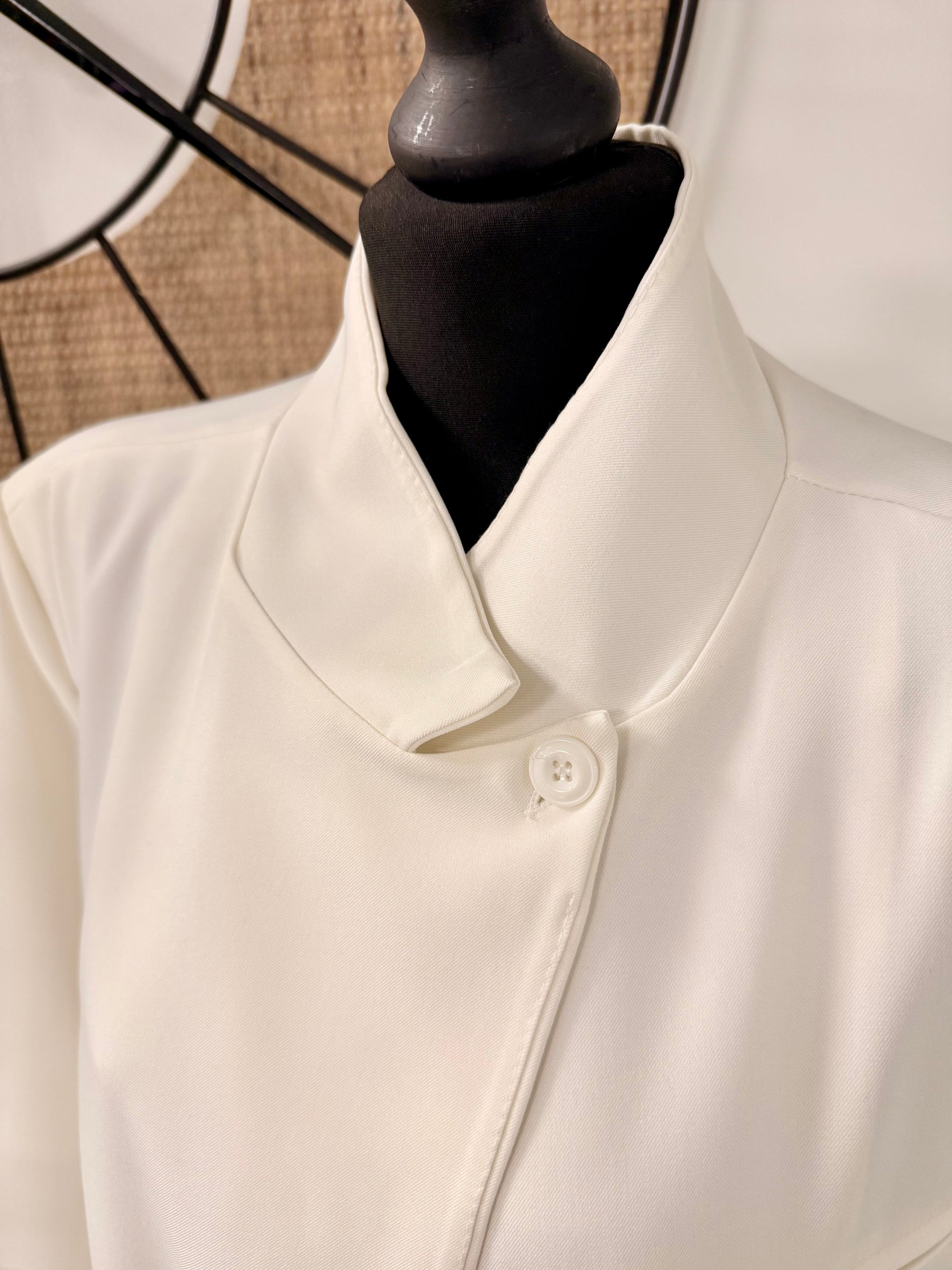 Funnel Neck Blazer - Winter White