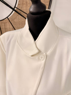 Funnel Neck Blazer - Winter White