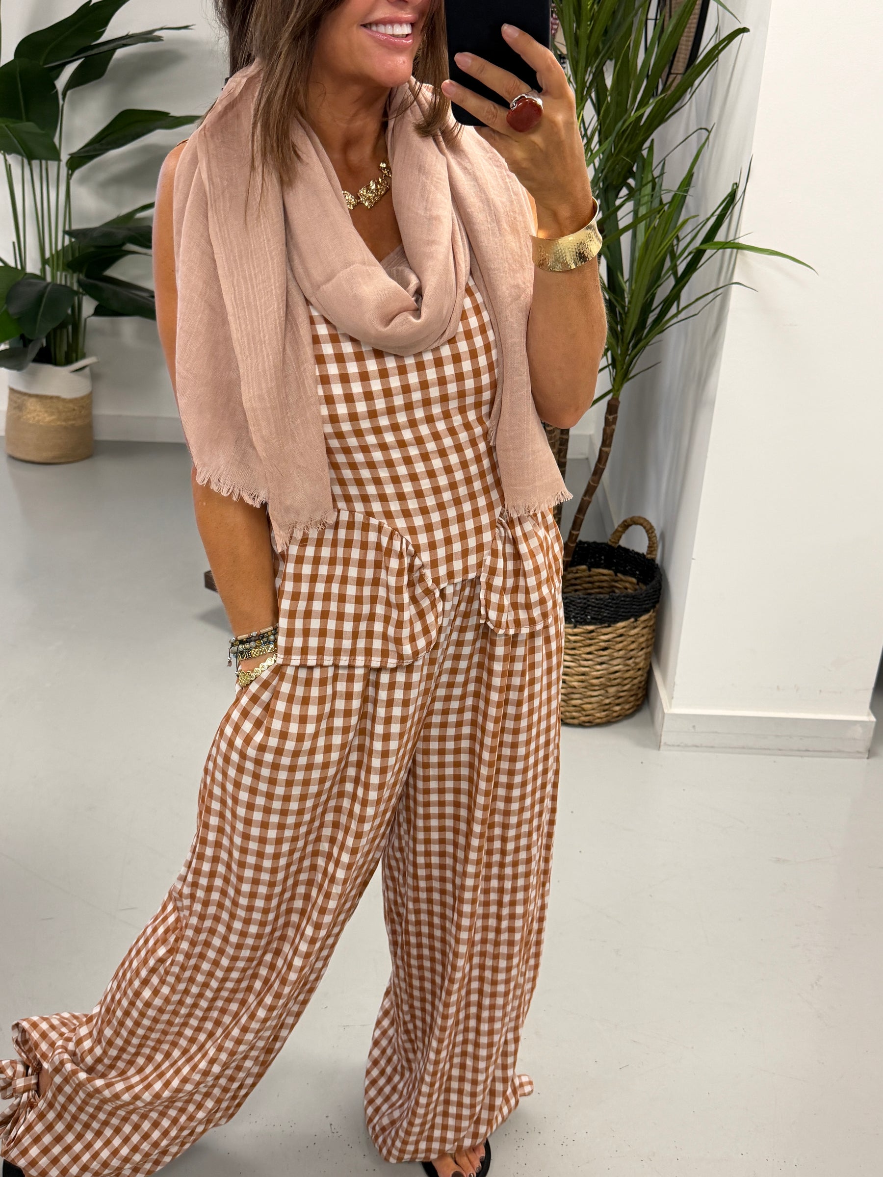 Summer Check Two Piece - Apricot