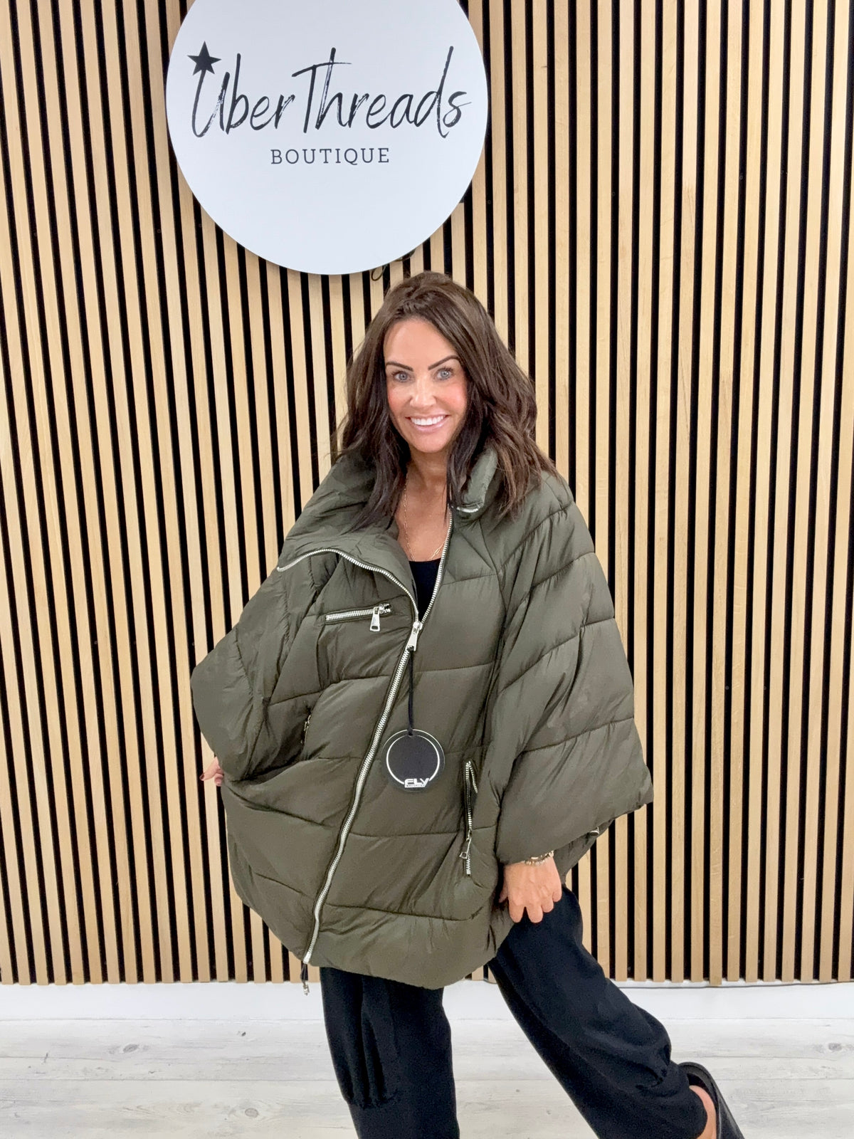 Fly Cape Coat  - Khaki (sized)