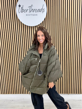 Fly Cape Coat  - Khaki (sized)