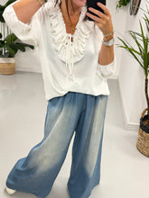 Luna Double Ruffle Blouse - White