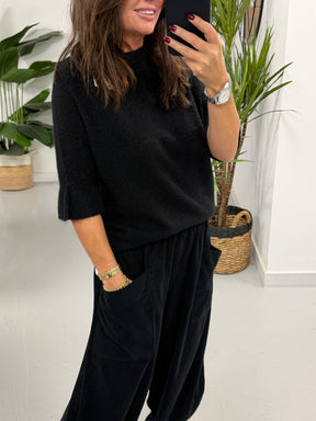 The Drift Ruffle Sleeve Knit - Black (Size 10-16)