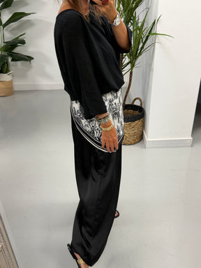 Scarf Balloon Trousers - Black