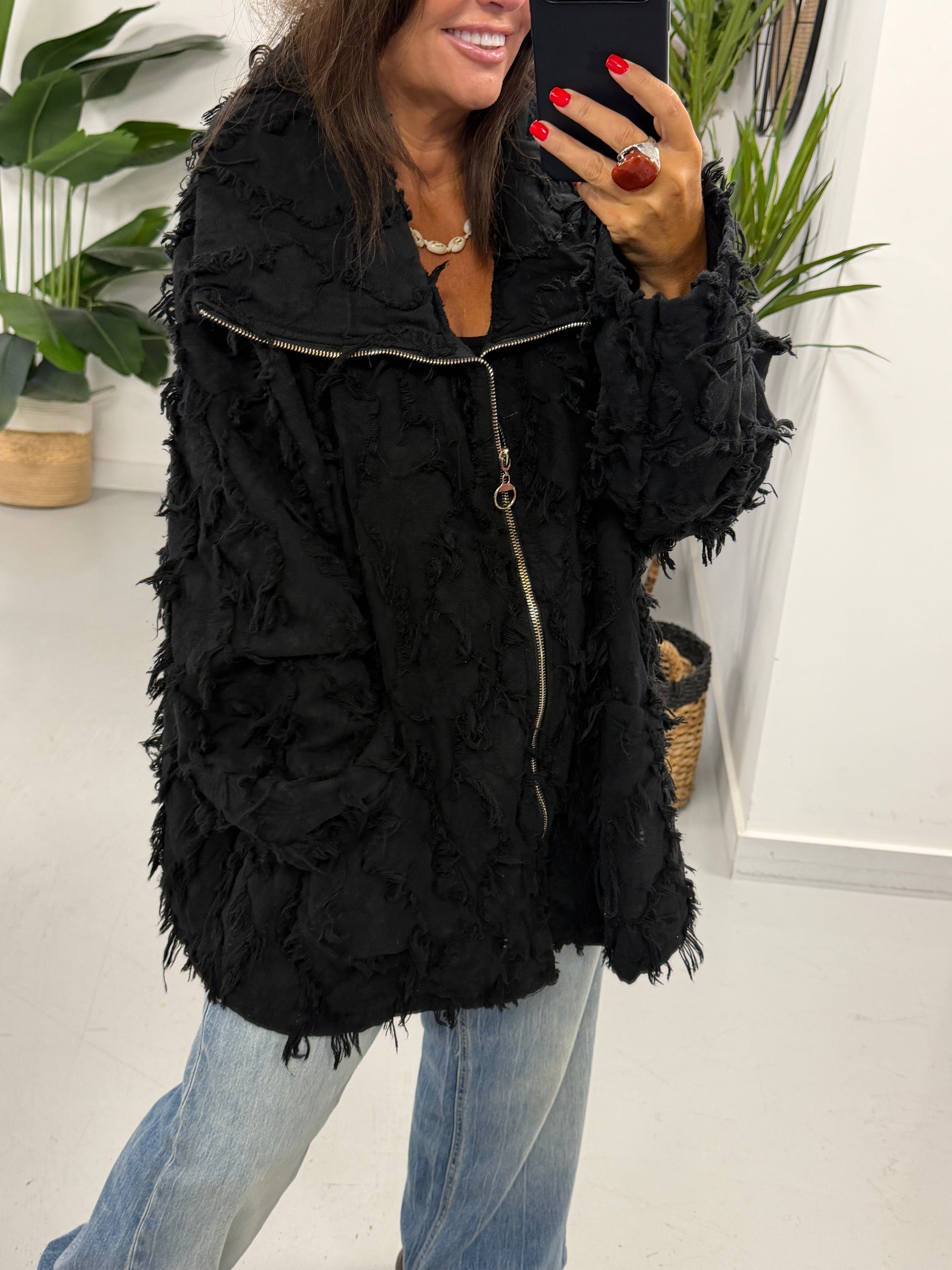 Shelby Shaggy Jacket - Black