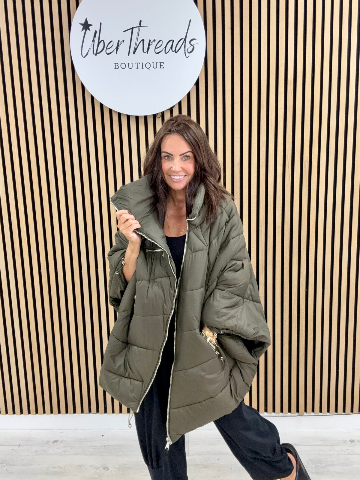 Fly Cape Coat  - Khaki (sized)